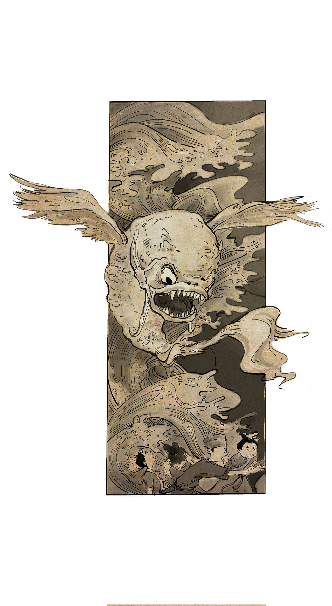 《山海經(jīng)》系列插畫--蠃魚（圖ZMzA2Mzc1MTY4） - 藝術(shù)插畫 - 站酷設(shè)計(jì)師啊豚啊原創(chuàng)素材 - 站酷ZCOOL