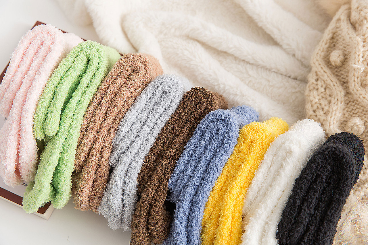 2019秋冬加厚女袜睡眠袜摇粒绒袜子加厚地板袜