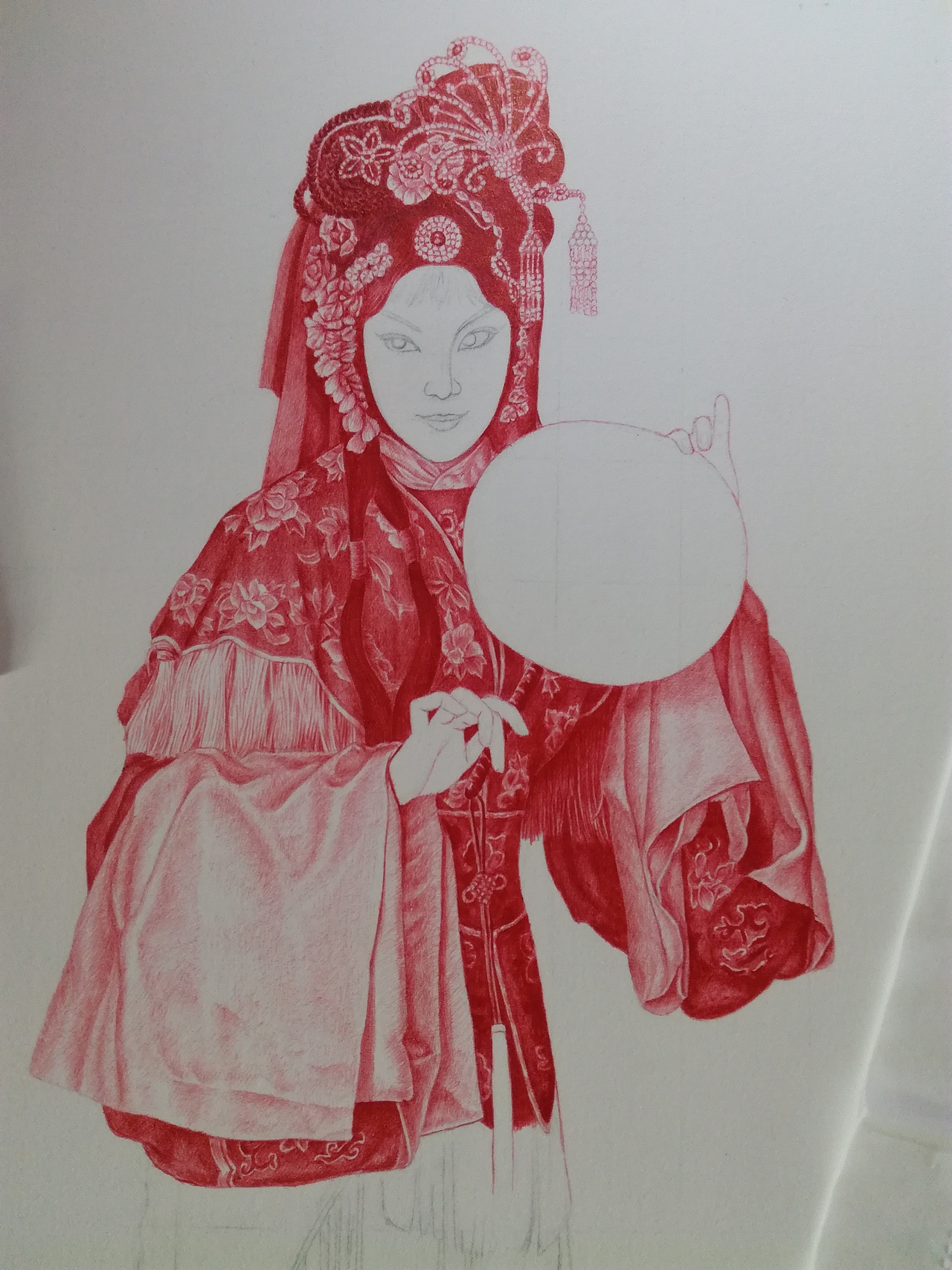 红圆珠笔画 京剧红娘（图ZMTgxMDY4Mzg0） - 绘画 - 站酷设计师小马的鬃毛原创素材 - 站酷ZCOOL