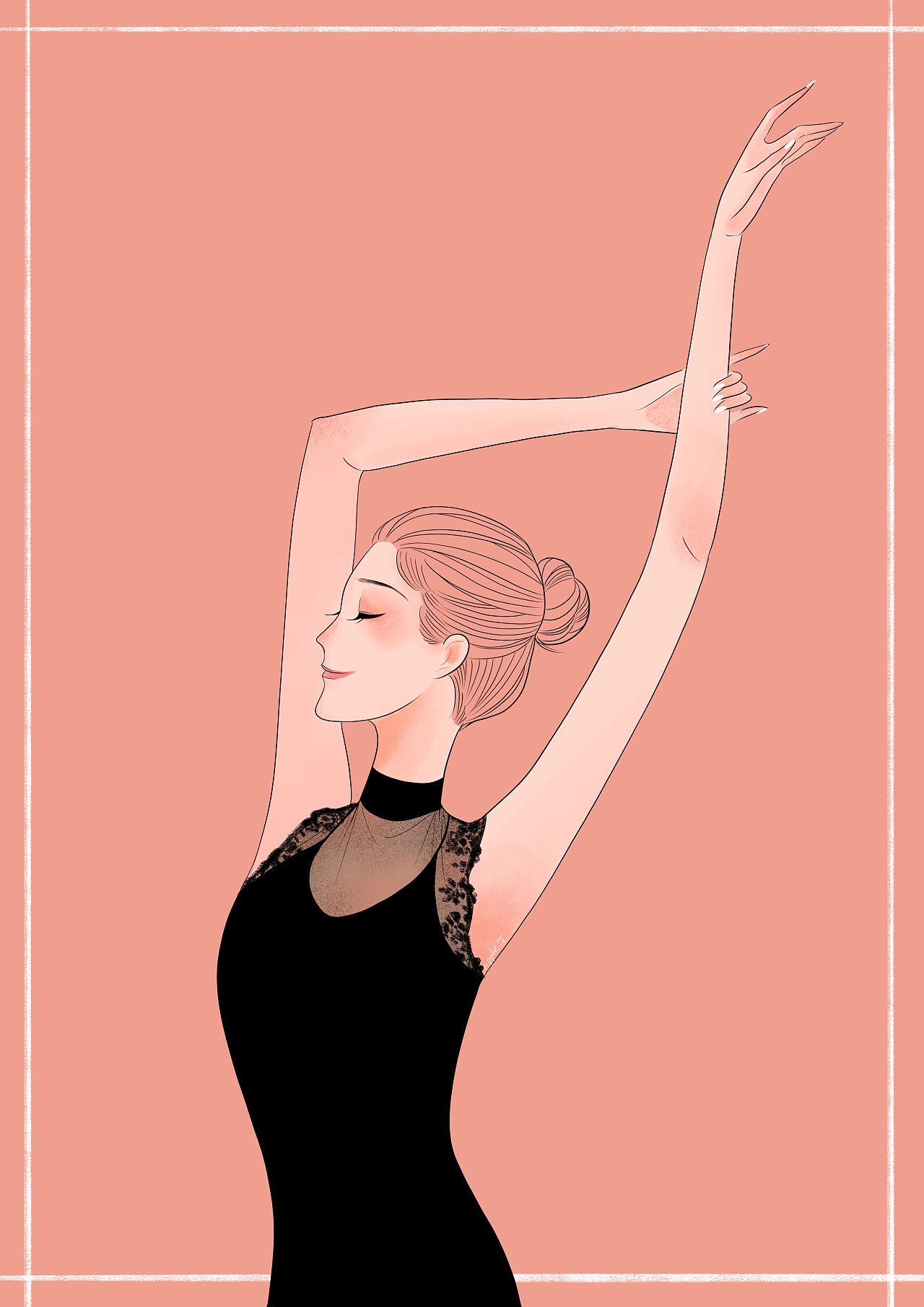 原创插画/芭蕾女孩 系列266|插画|商业插画|apple丁 - 原创作品