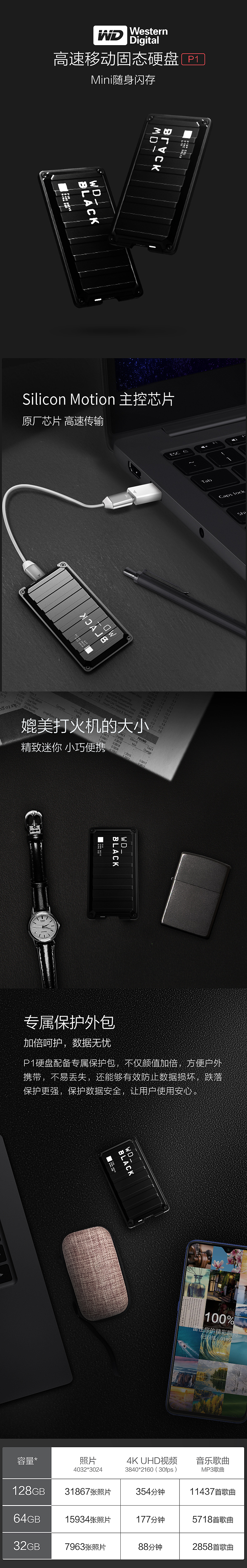 西部数据移动硬盘详情页
