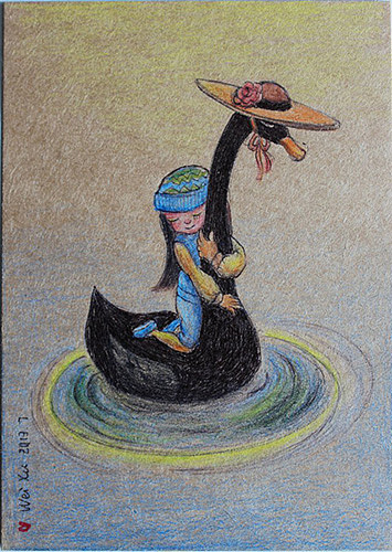 纯手绘明信片/新年祝福/圣诞贺卡/雪