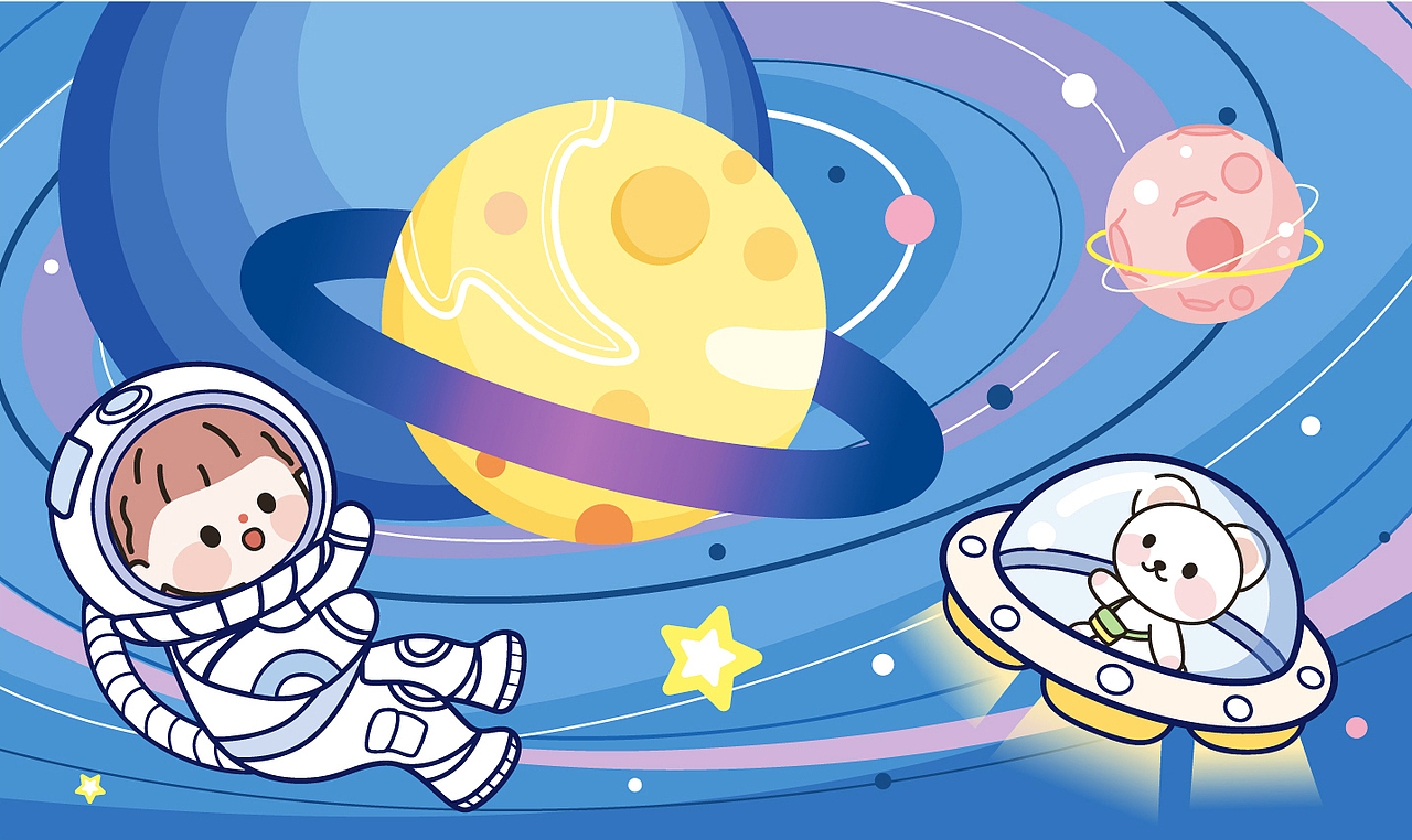 宇航员和星球（图ZMjQ5MTAxMTQ0） - 创作习作 - 站酷设计师小孟童学原创素材 - 站酷ZCOOL