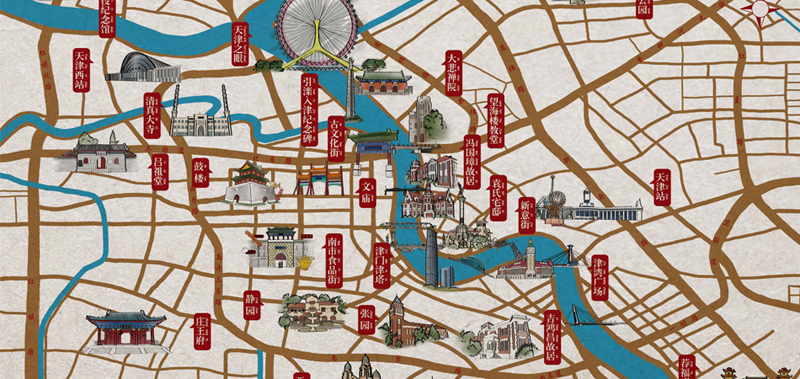 天津市旅游景点分布图图片