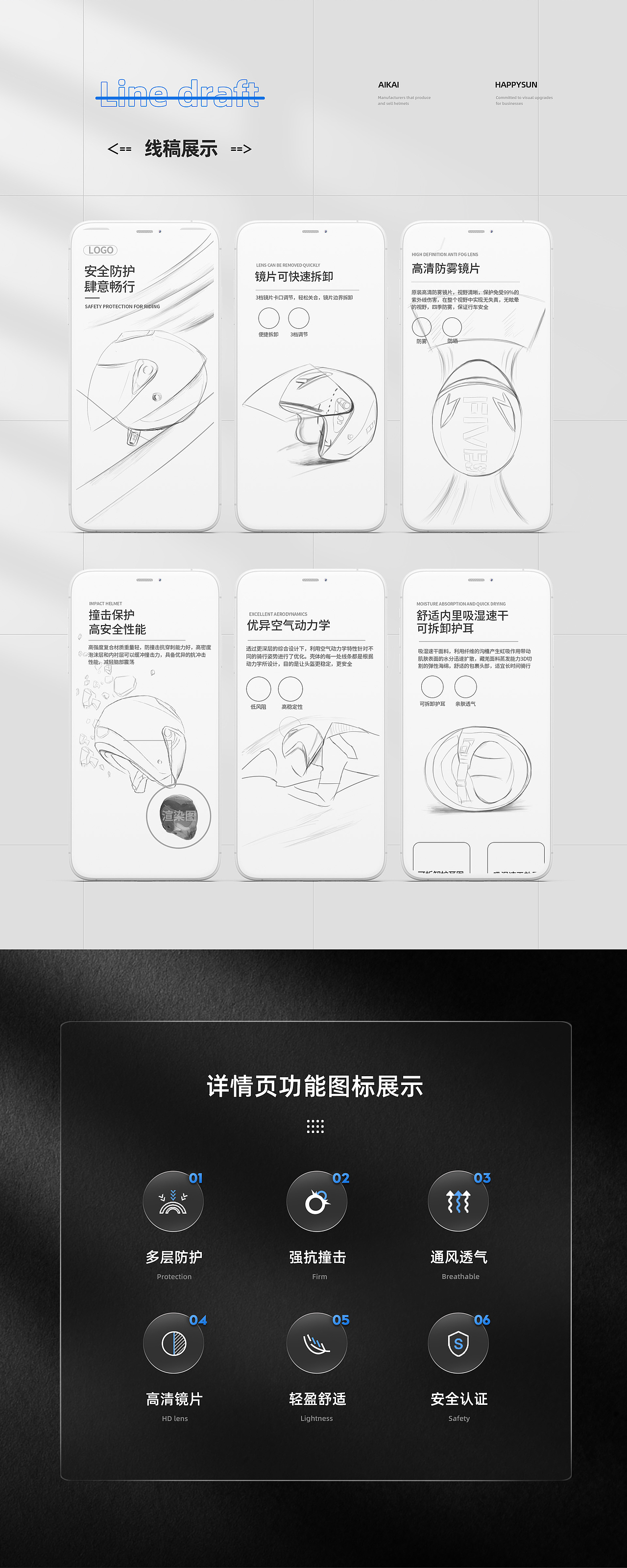 电动车头盔 × 精拍精修 | 摩配详情页设计策划