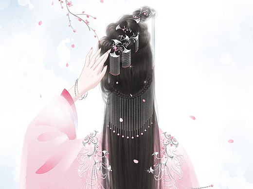 古风美人背影