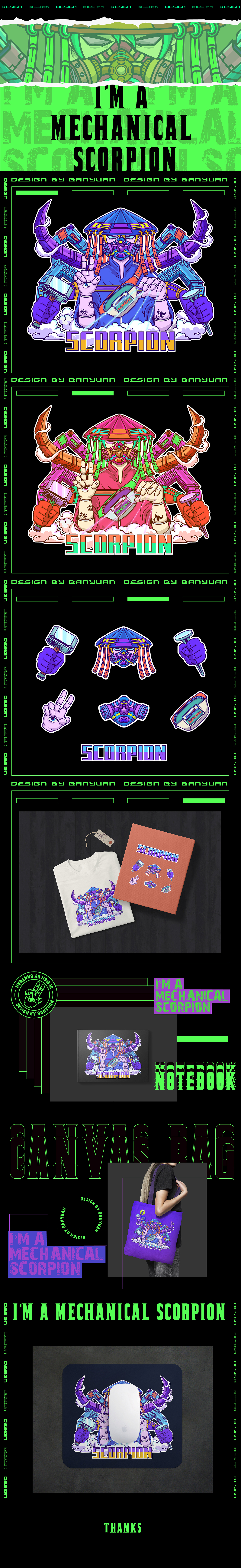 机械蝎子插画习作（图ZMjMyNzIzNDA0） - 创作习作 - 站酷设计师半圆圆原创素材 - 站酷ZCOOL