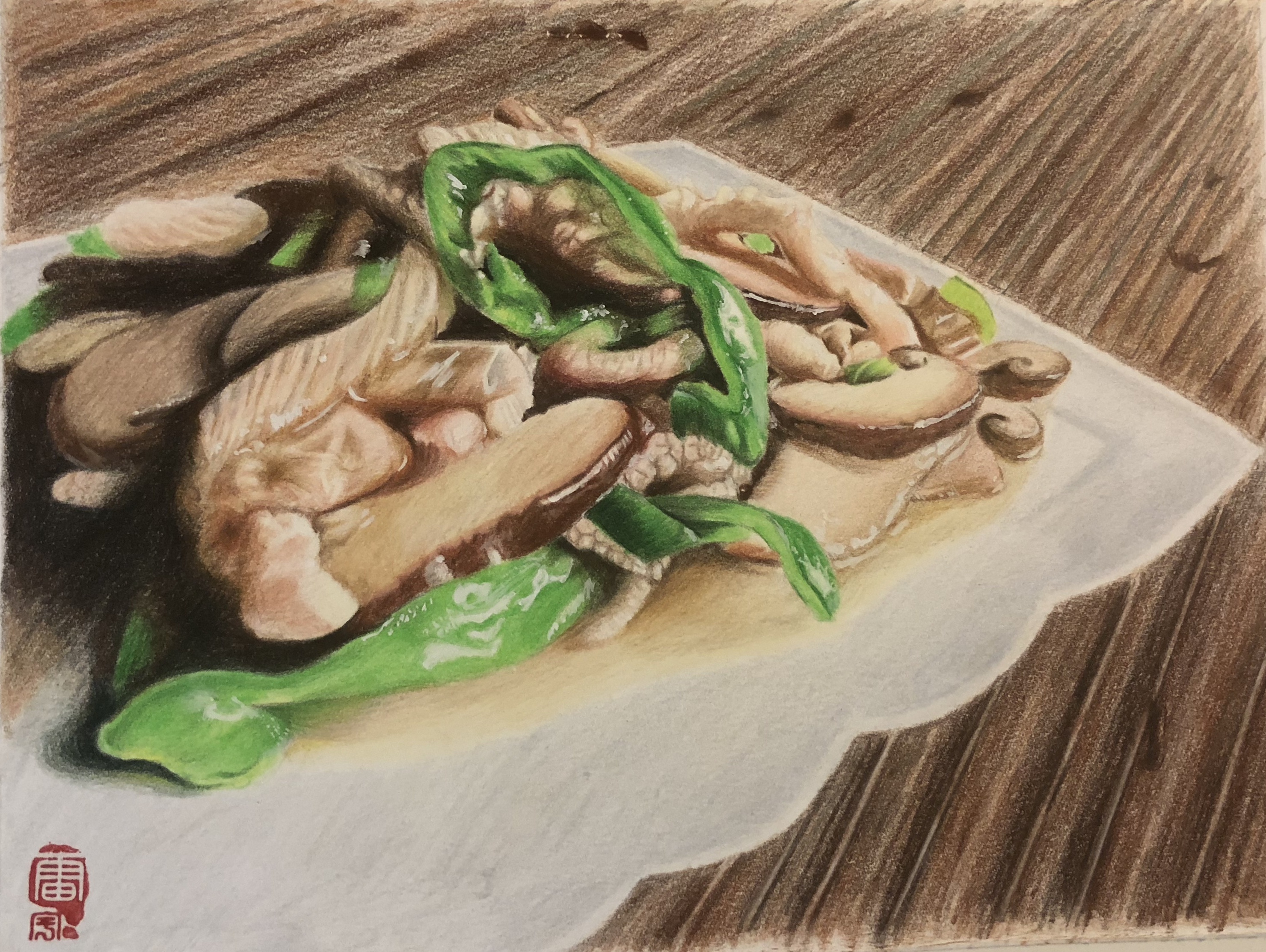 青椒香菇肉丝|纯艺术|绘画|发芽芽的小土豆 - 原创作品 - 站酷 (zcool