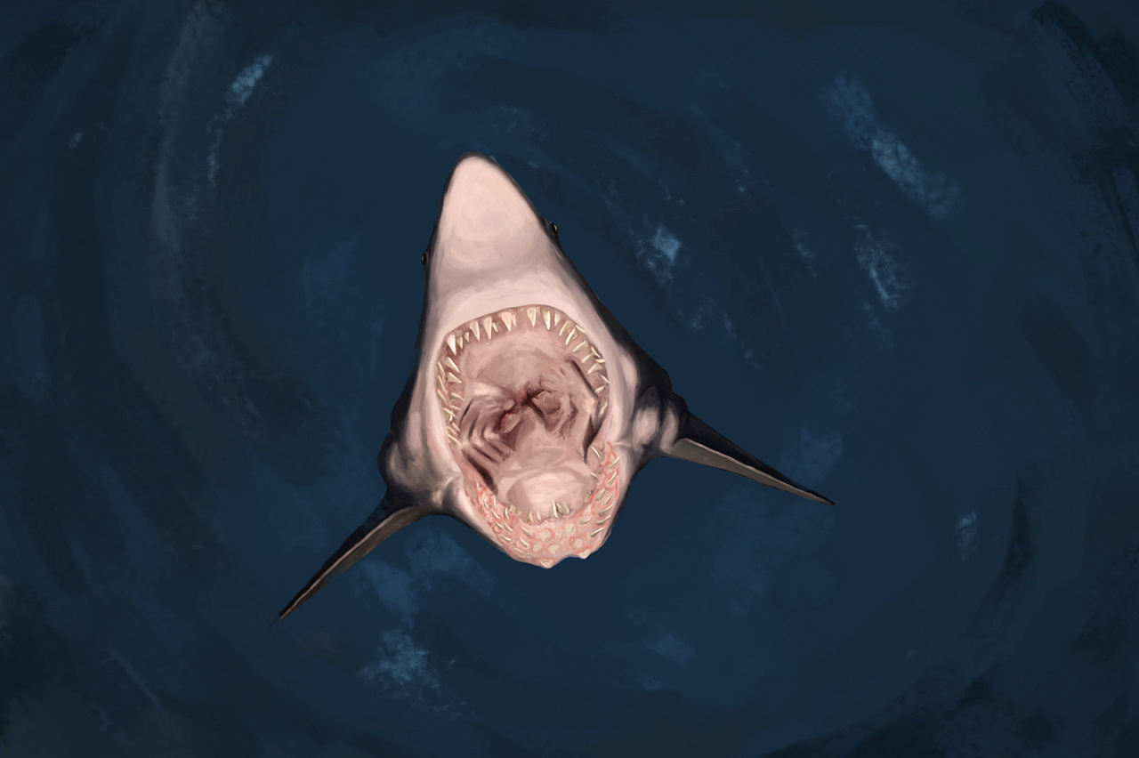 僵尸鲨鱼怎么画深海图片