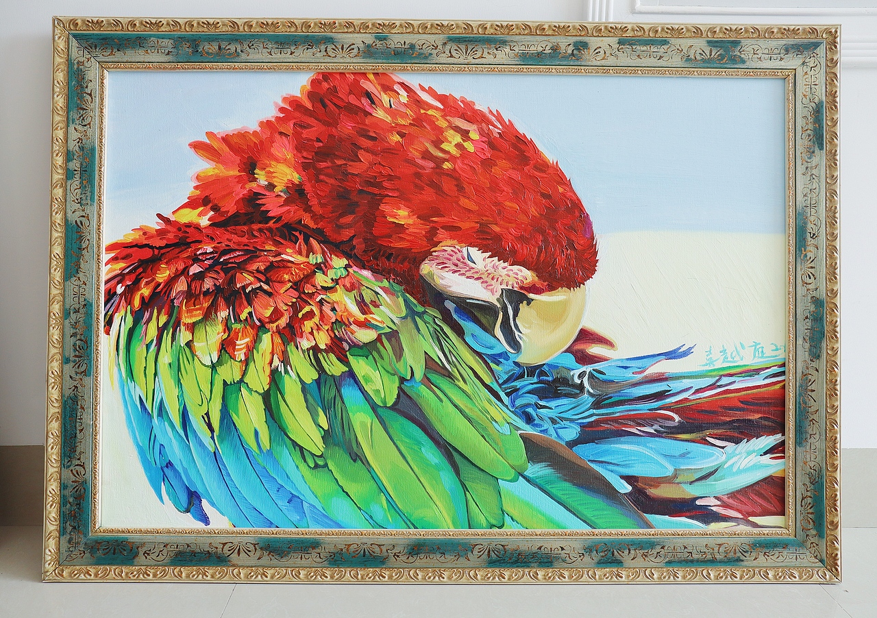 鹦鹉|纯艺术|绘画|喜越庭油画 - 原创作品 - 站酷 (zcool)