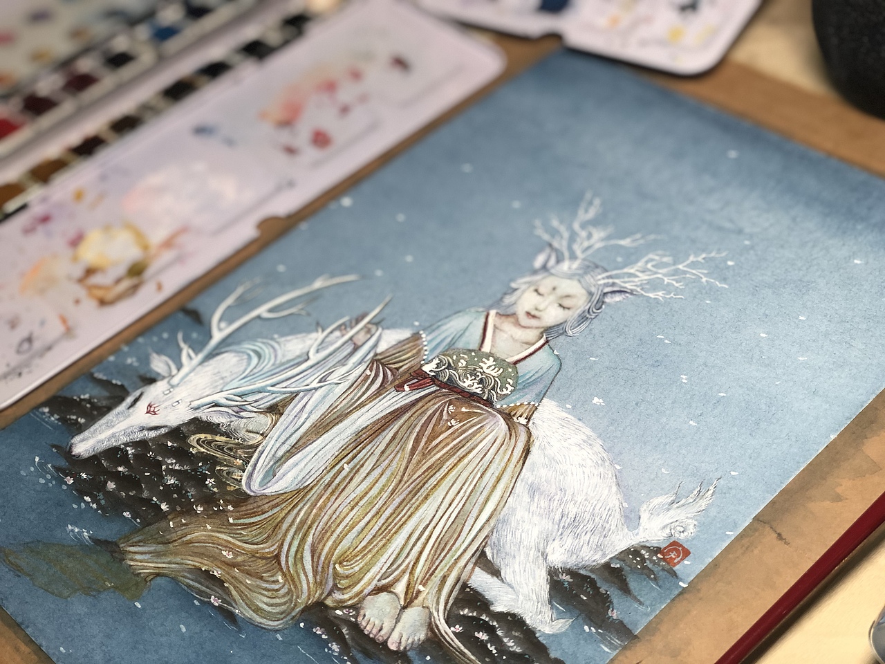 山海经系列之《夫诸》（图ZMjM1NzI5NzQ0） - 绘画 - 站酷设计师凉小天儿原创素材 - 站酷ZCOOL
