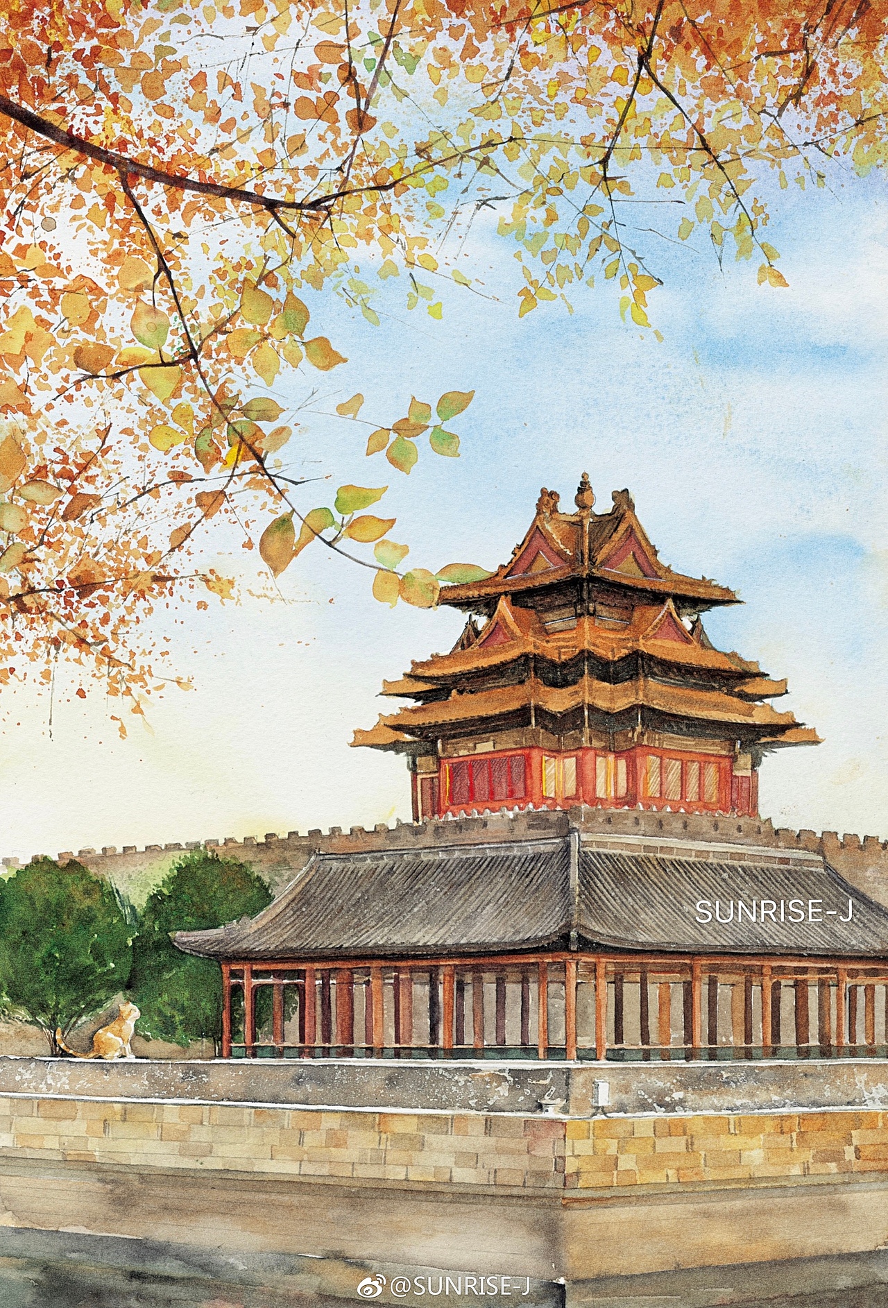 北京四季系列 水彩|插画|商业插画|文静手绘_原创作品-站酷zcool