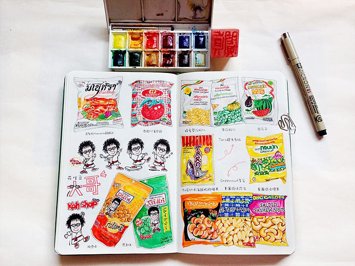【This is Thailand】泰国手绘游记插画(图ZNDg3NDY4Mjg=) - 商业插画 - 站酷设计师阗真原创素材 - 站酷ZCOOL