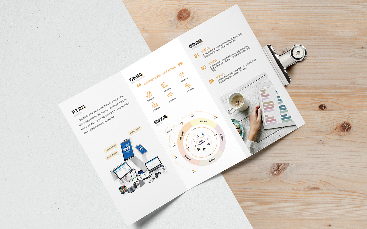 分别是不同行业的三折页