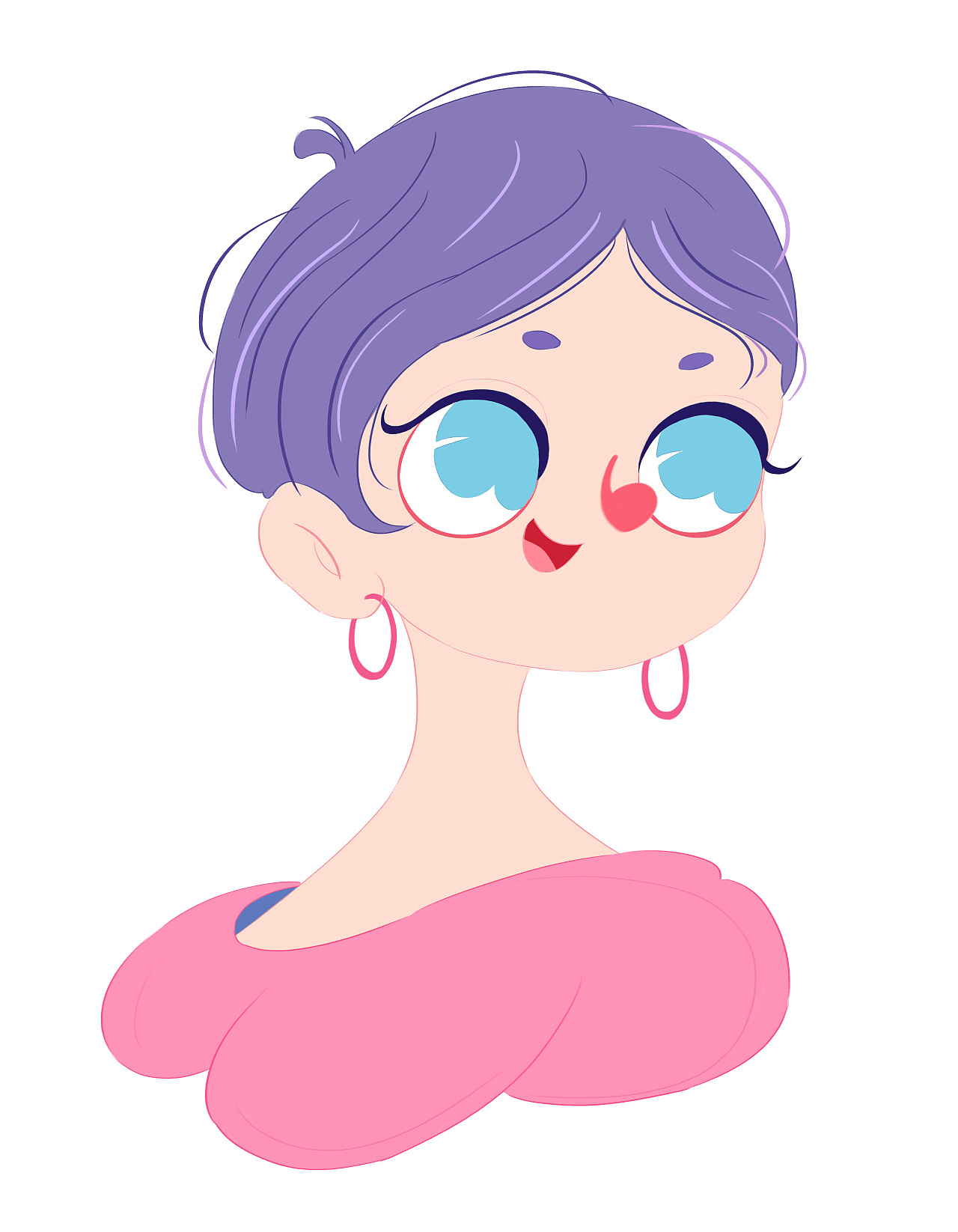 小女孩头像插画系列作品(5)