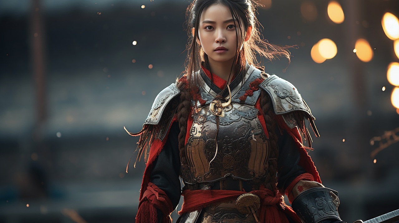 AI摄影:电影感的盔甲武士