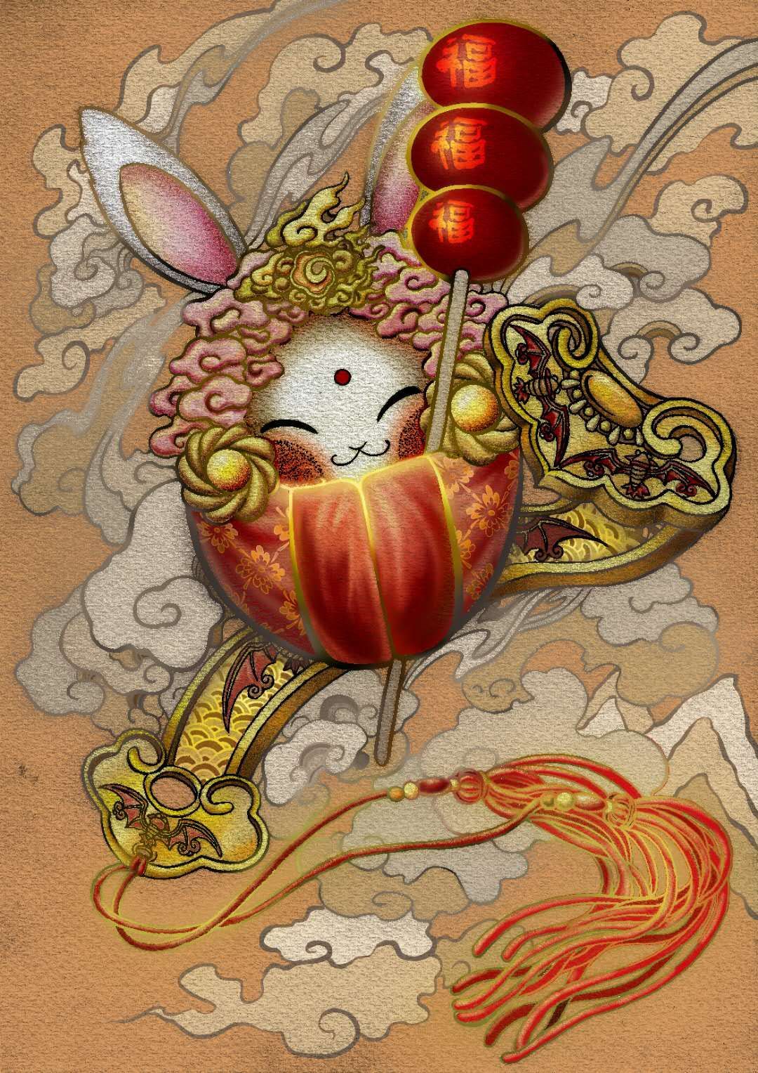 纸本水墨画 生肖兔系列|纯艺术|绘画|画儿晴天 - 原创作品 - 站酷 (ZCOOL)