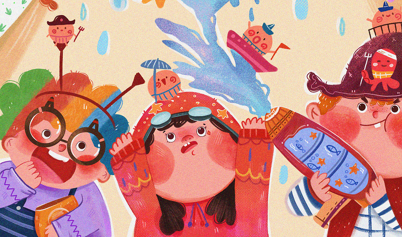 六一（图ZMTYwNzQ2MTQ4） - 儿童插画 - 站酷设计师盒豆乳原创素材 - 站酷ZCOOL