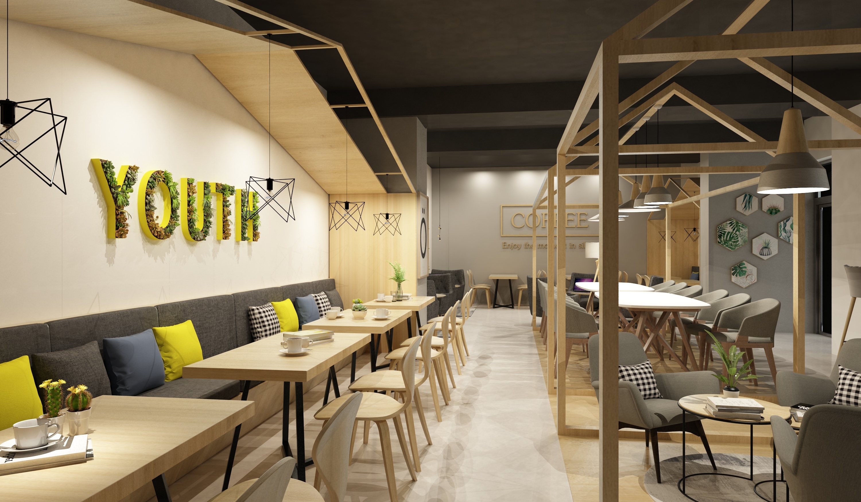 YOUTH咖啡厅|空间|室内设计|XAJUN - 原创作品 - 站酷 (ZCOOL)