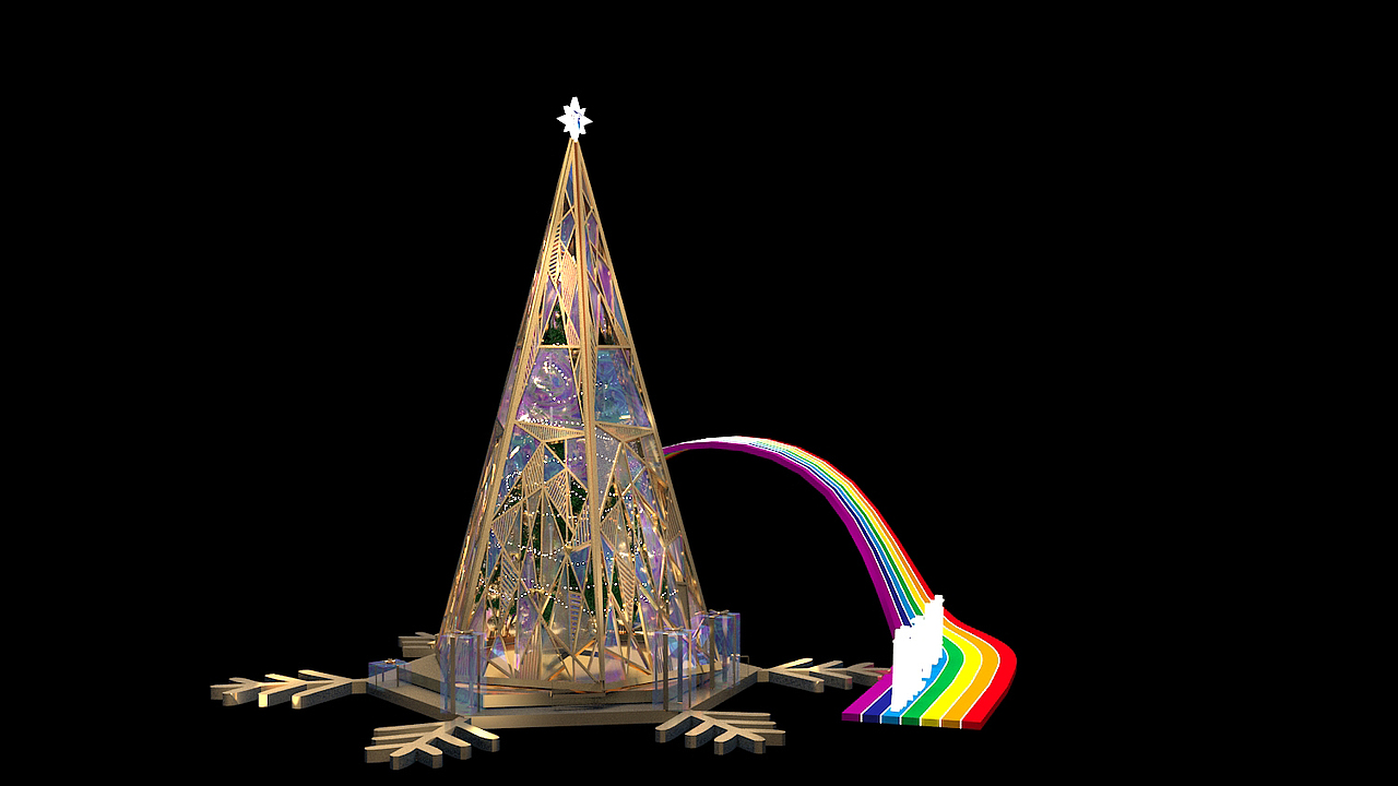 旗袍小镇圣诞美陈