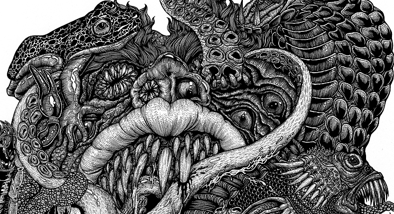 七宗罪饕餮纸本手绘高清细节