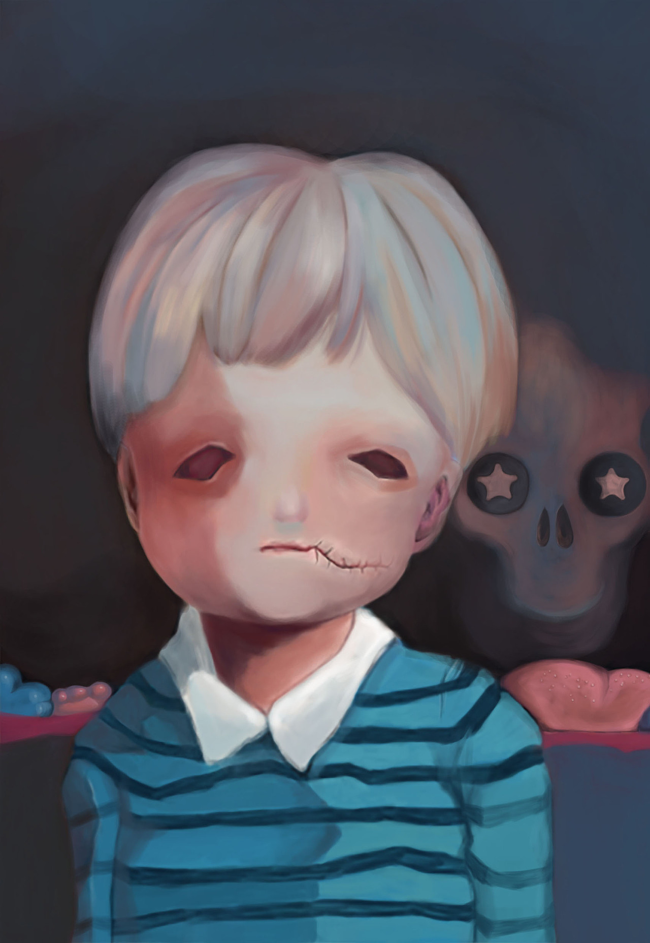 阴郁风格系列插画