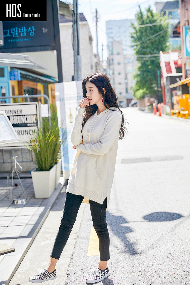 韩风女装韩国模特街景拍摄