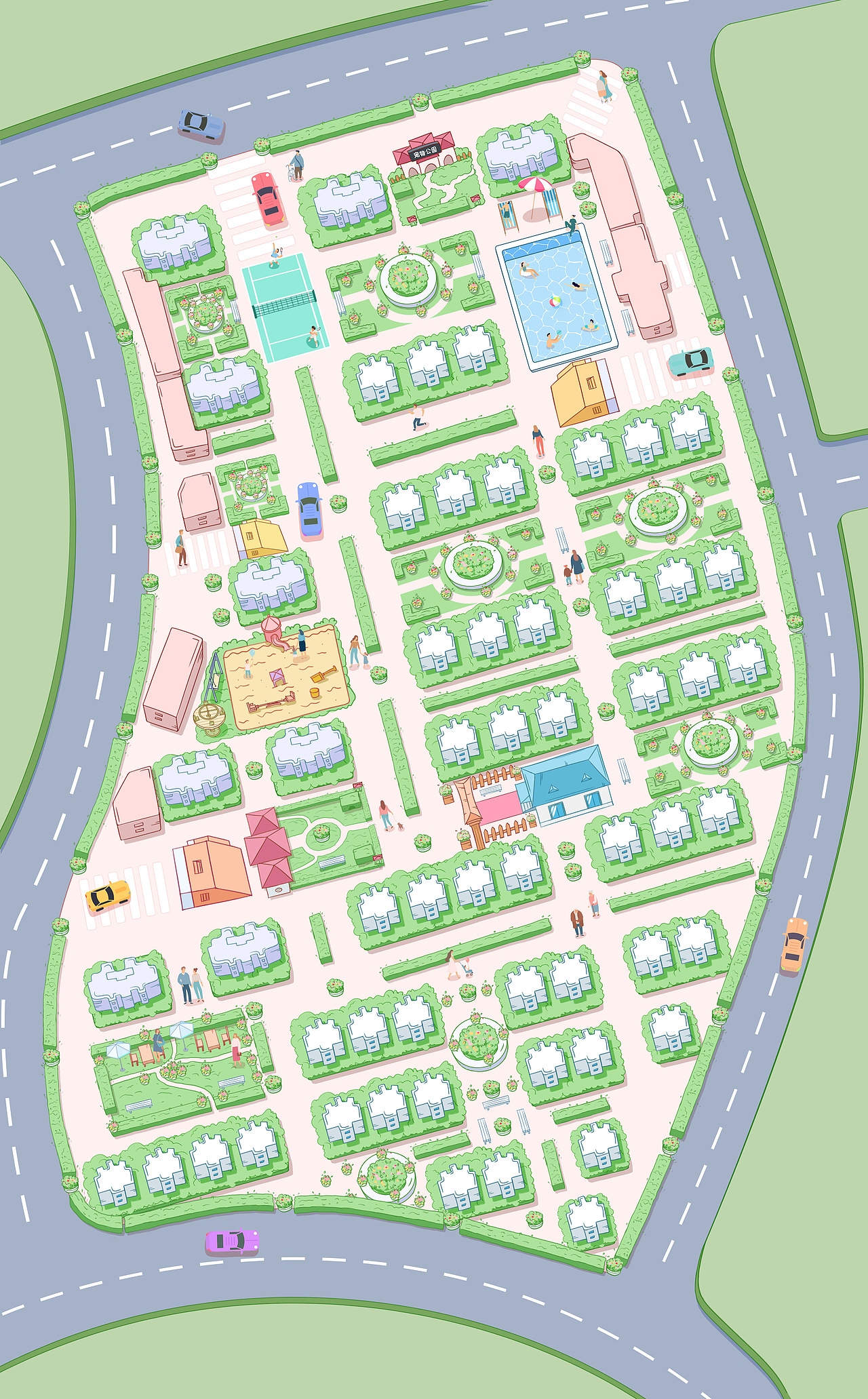 地产手绘地图（图ZMjE1OTc3NDU2） - 商业插画 - 站酷设计师BrycenLee原创素材 - 站酷ZCOOL