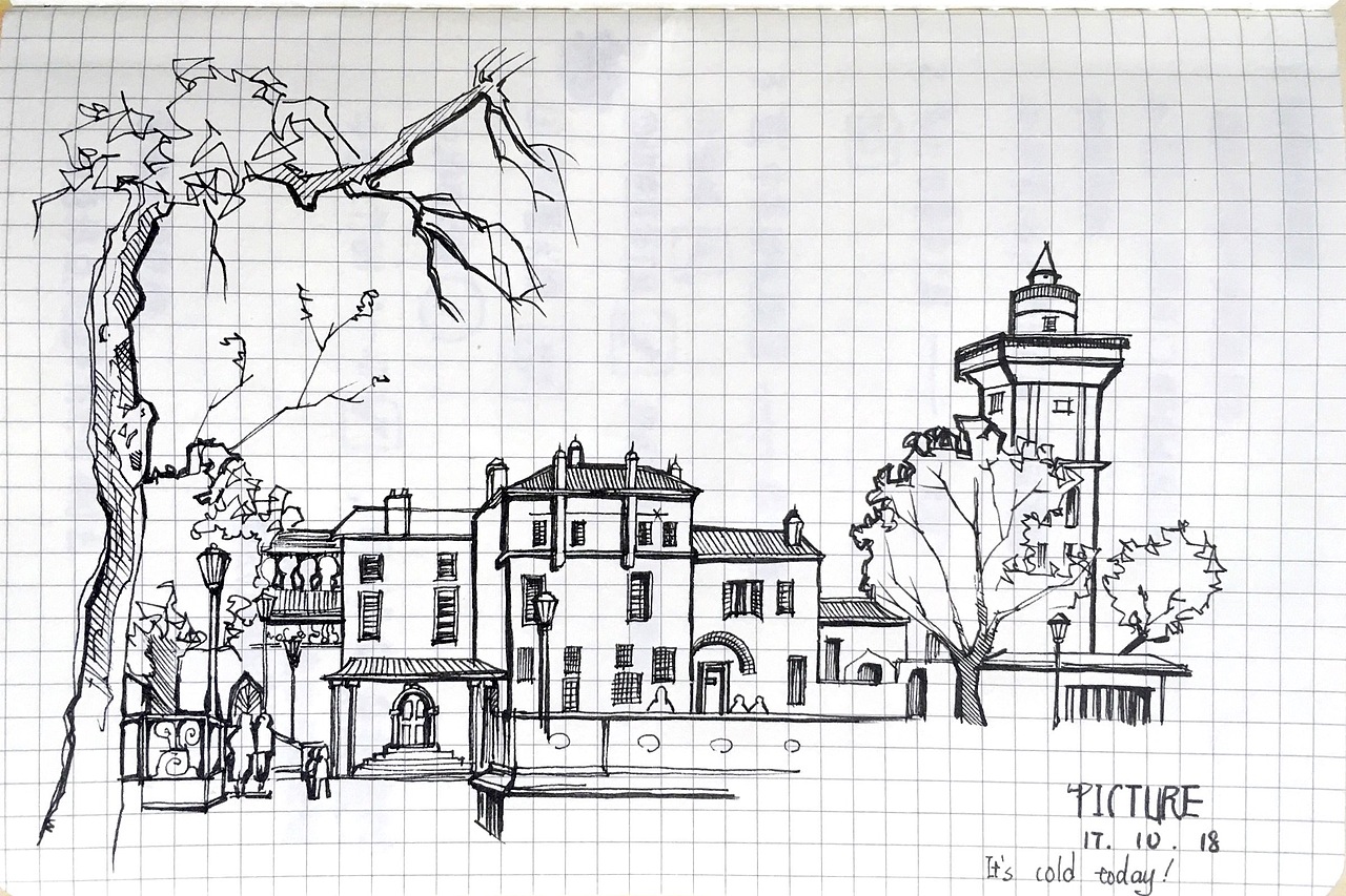 建筑风景速写临摹