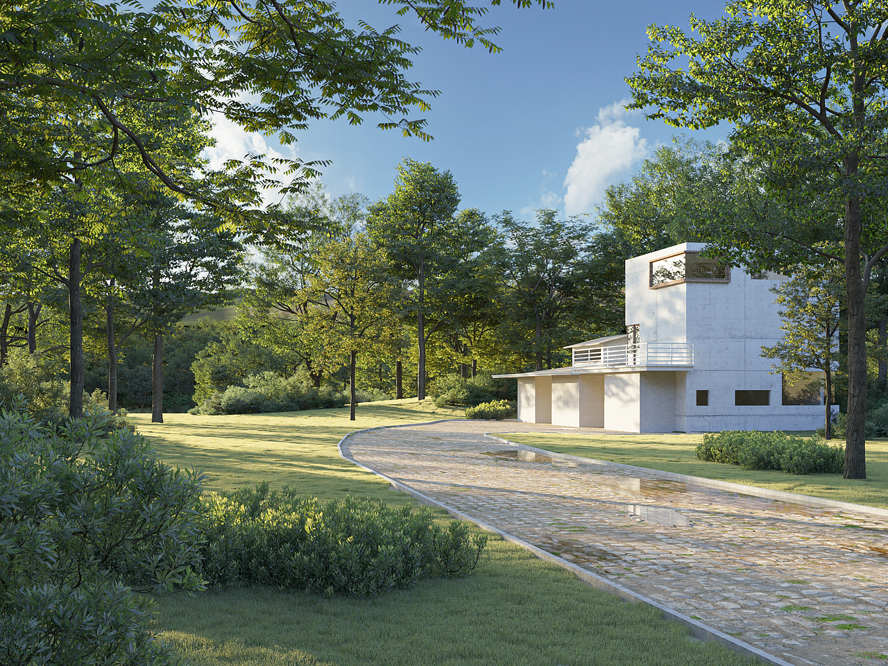 3dsmax 室外渲染練習(xí)（圖ZMjM0MTU5OTgw） - 建筑/空間 - 站酷設(shè)計師效果圖制作XFind原創(chuàng)素材 - 站酷ZCOOL