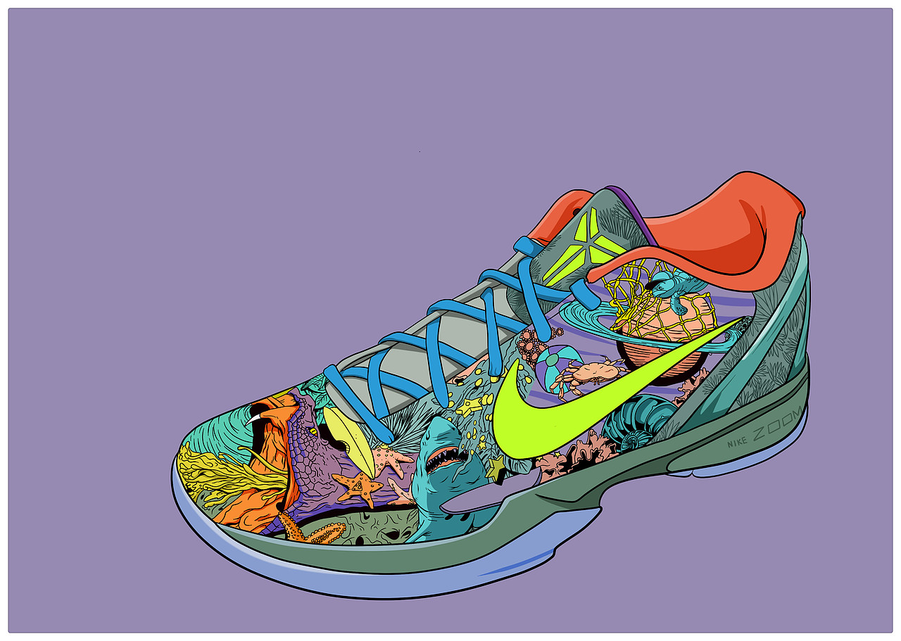 科比大师之作球鞋插画