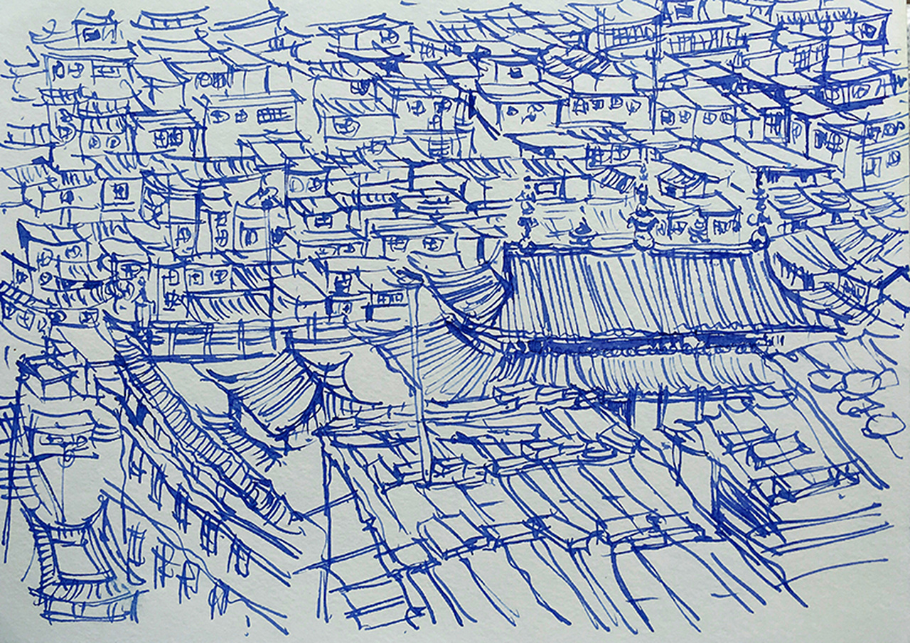 写生色达和拉卜楞寺