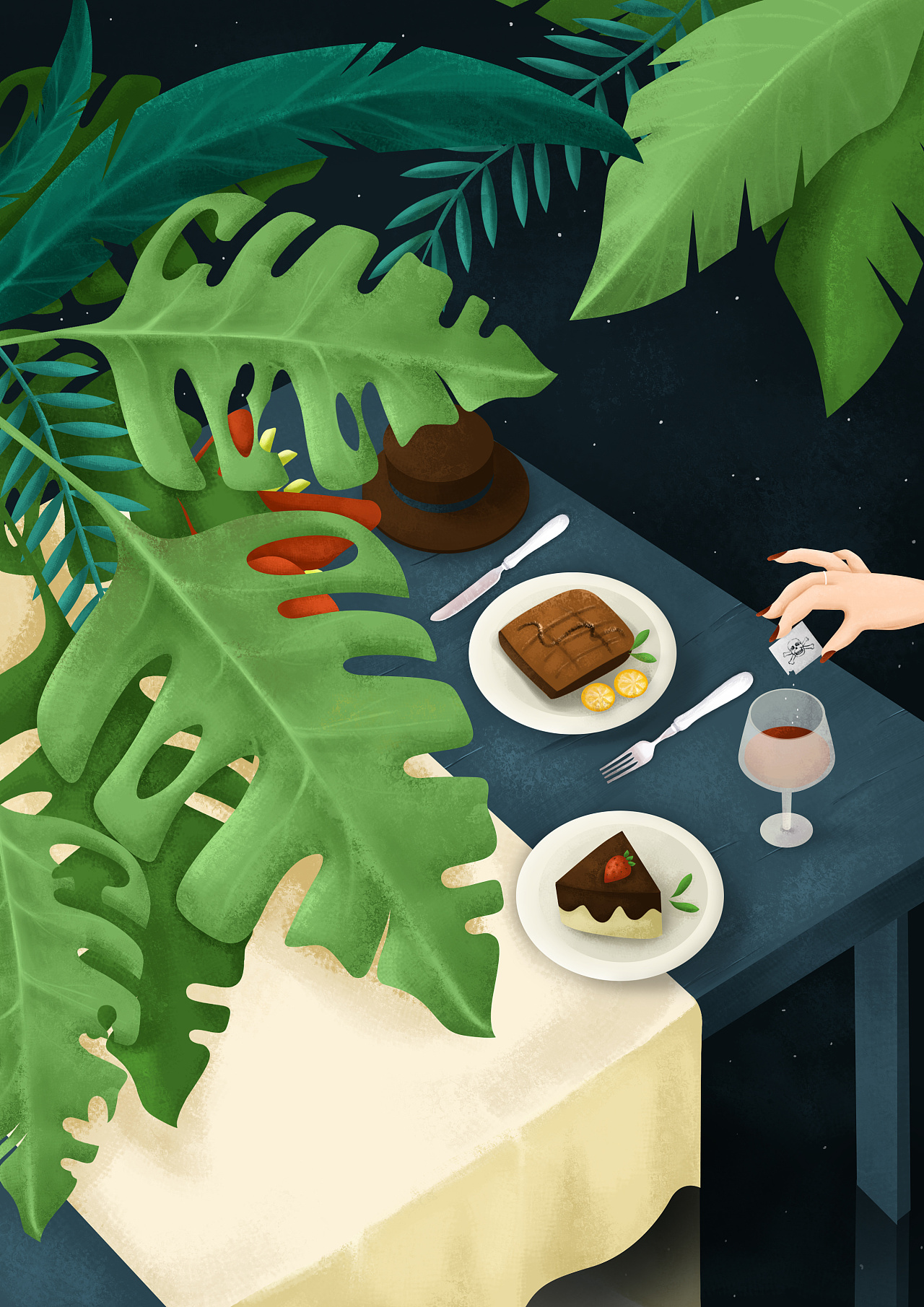 复古插画手绘练习2