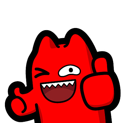 i43【魔鬼猫表情-赞】#半身 元气满满 眨眼 赞 大拇指 表扬 动漫 ip