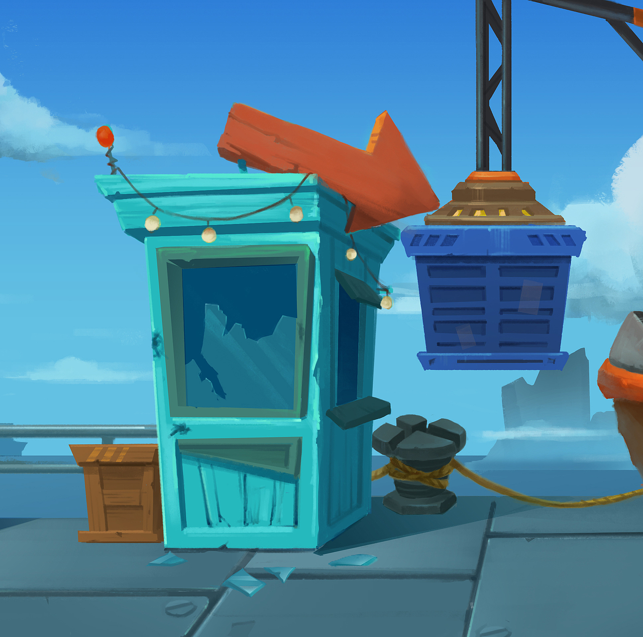 横版码头——“鱼人节”（图ZMTA5OTY4Nzky） - 游戏原画 - 站酷设计师美Lun美幻原创素材 - 站酷ZCOOL