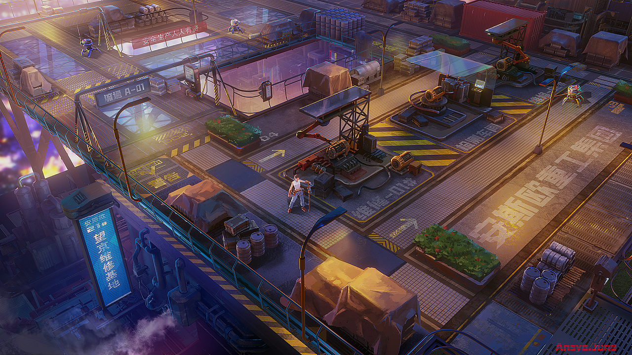 战斗场景概念设计|插画|游戏原画|ansyo - 原创作品 - 站酷 (zcool)