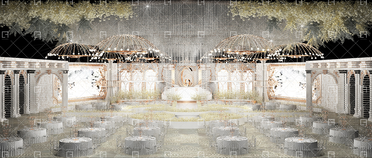 #婚礼3d效果图# 白金色欧式婚礼效果图（图ZMjQ0NzcyOTEy） - 舞台美术 - 站酷设计师婚礼设计Chenson原创素材 - 站酷ZCOOL