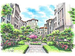 园林景观手绘