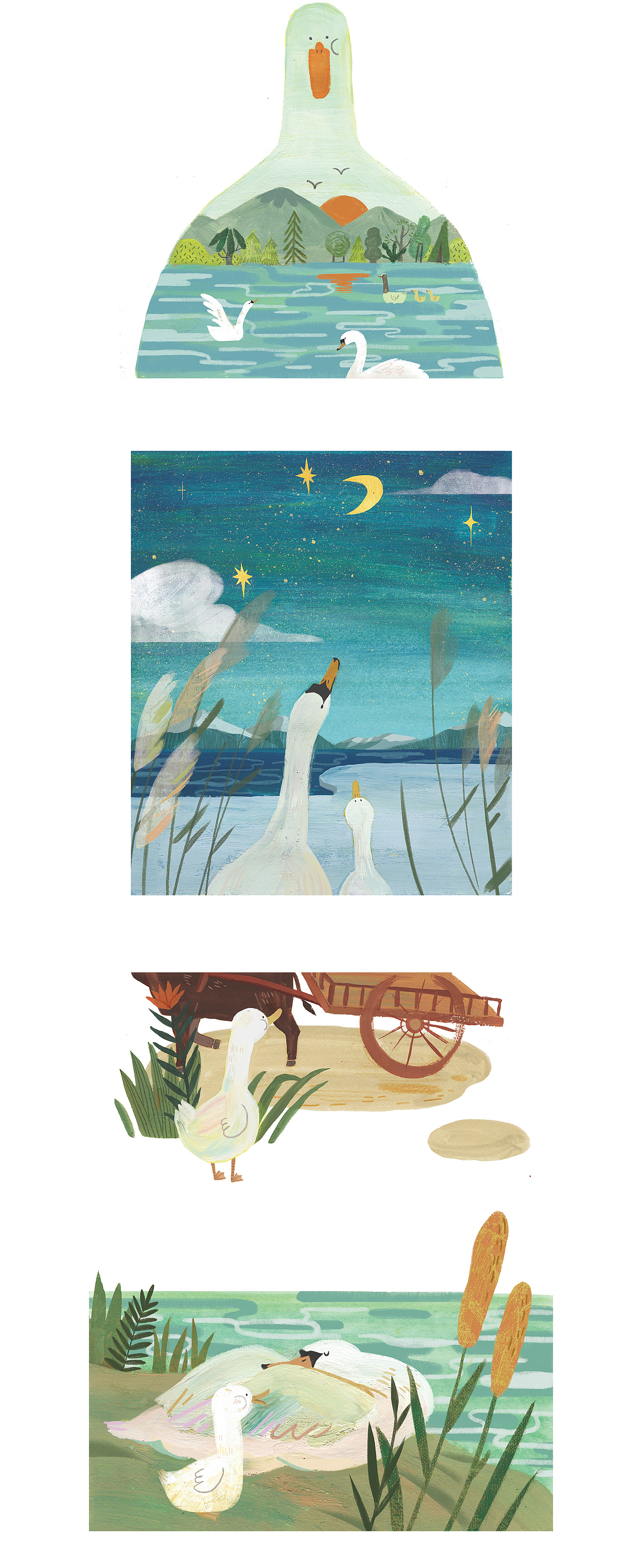 《白鸭阿呷》书籍插画