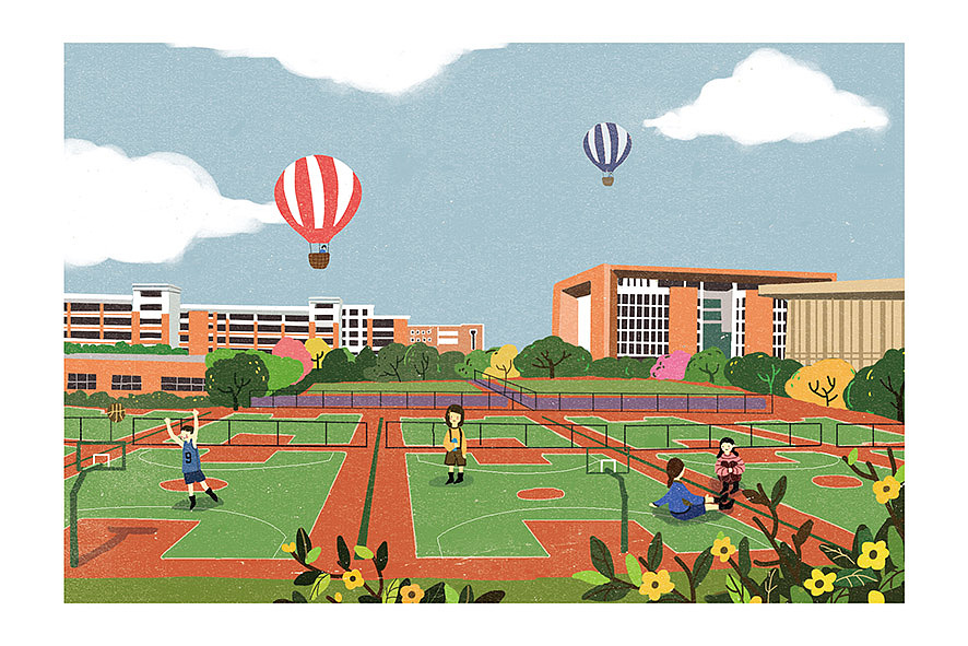 手绘一组明信片