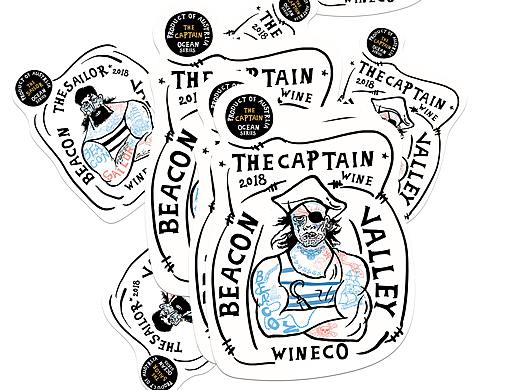 水手插画酒标 - The Sailor Label 酒标包装设计 