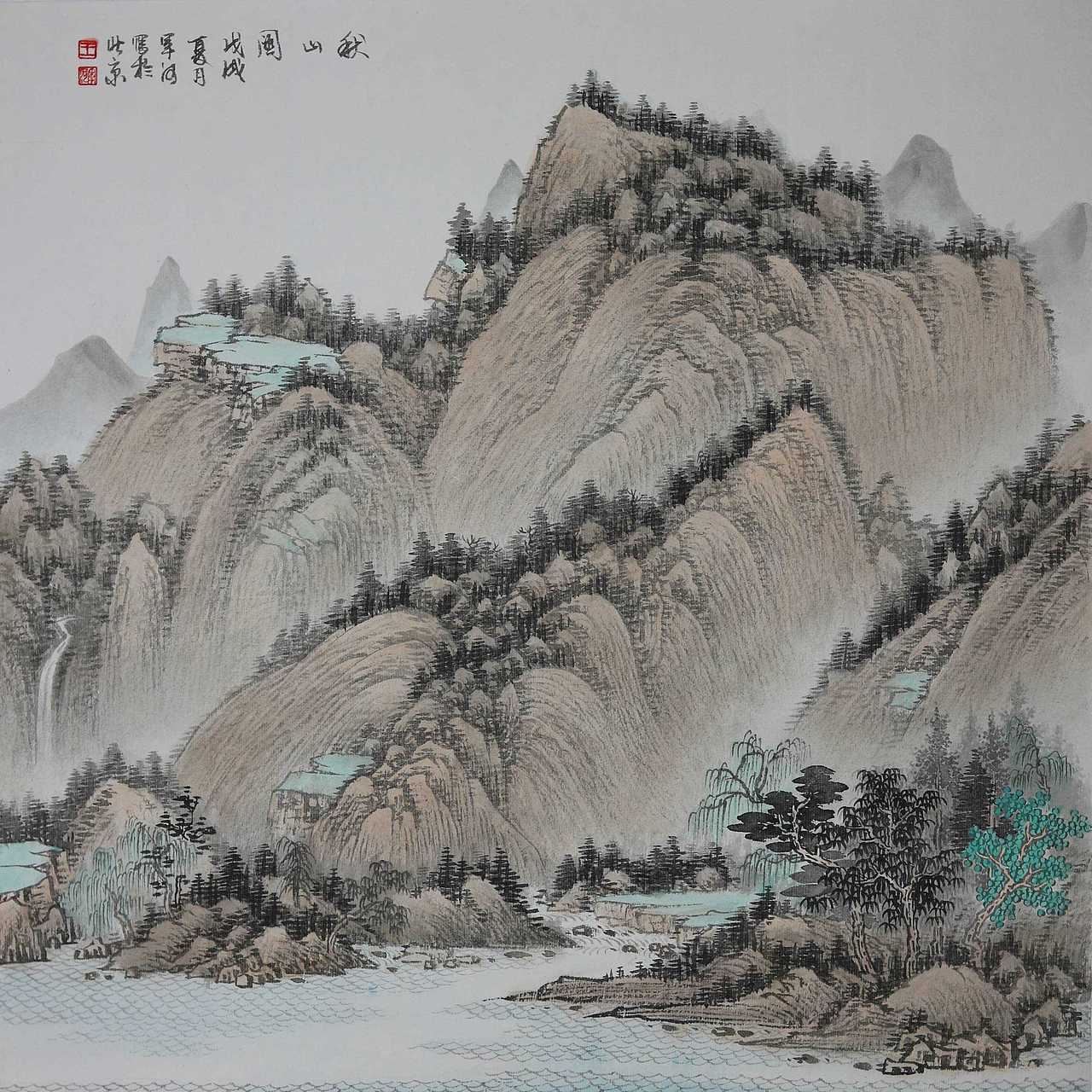 当代工笔山水名家王军河作品欣赏（图ZMjA1NTUwMzA4） - 绘画 - 站酷设计师水为邻原创素材 - 站酷ZCOOL