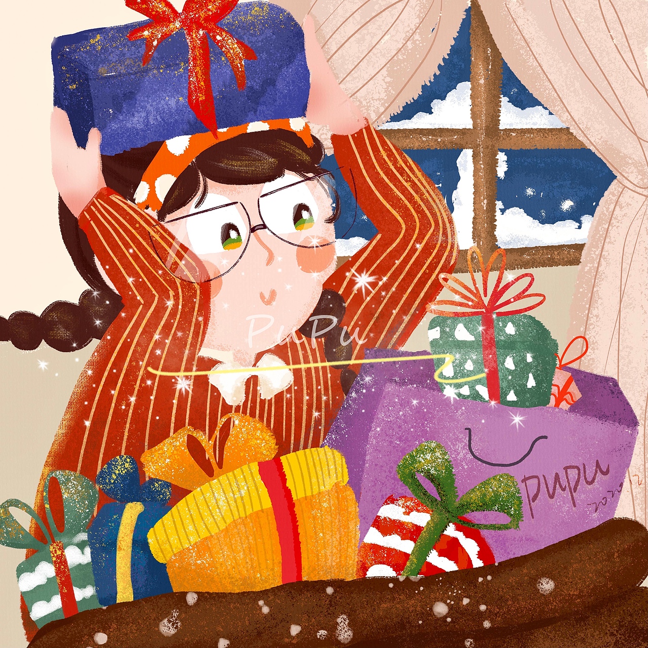 12月插画（图ZMjM4MTI3NzE2） - 创作习作 - 站酷设计师PuPu希尔达濮原创素材 - 站酷ZCOOL