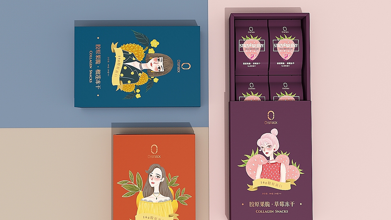 北京《O!Snack》胶原果脆品牌设计。