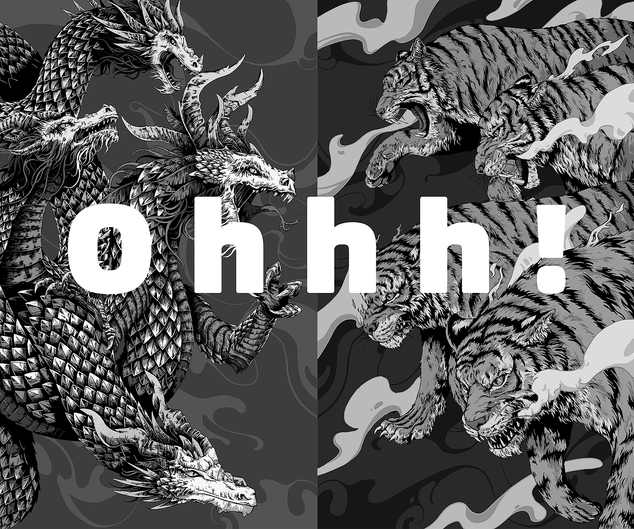 龙争虎斗系列插画（图ZMjgxNTE4MTg4） - 商业插画 - 站酷设计师西城Sakura原创素材 - 站酷ZCOOL