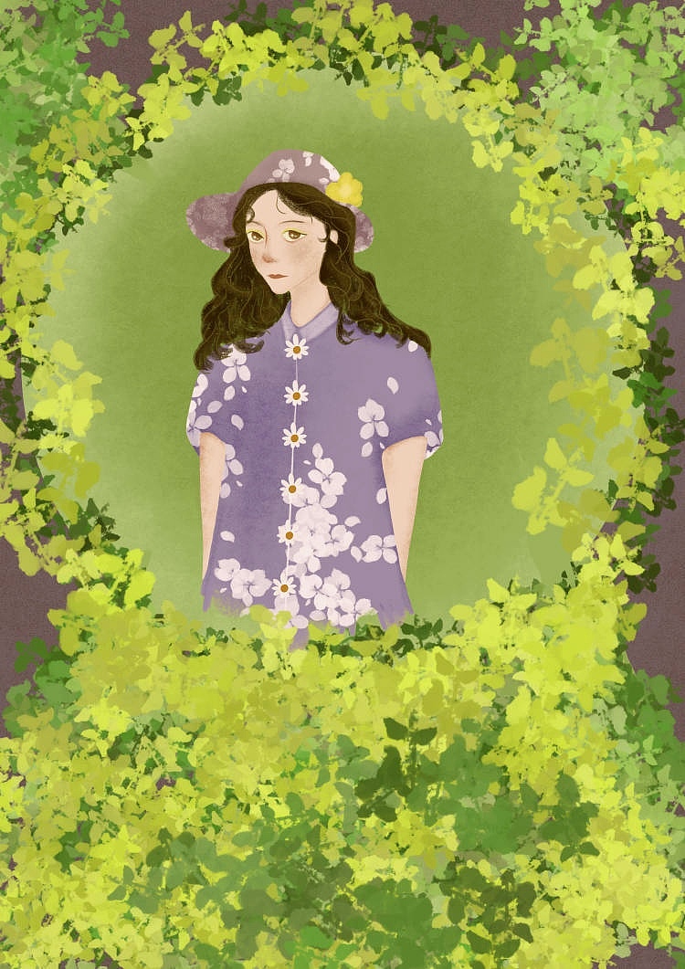 春天 少女与花（图ZMjk3Mjk1NTI4） - 绘本 - 站酷设计师圆滚滚的木木君原创素材 - 站酷ZCOOL