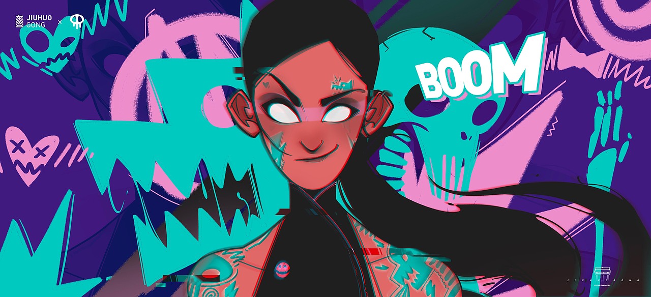 柴霖霖插画作品-九火宫-反派角色系列