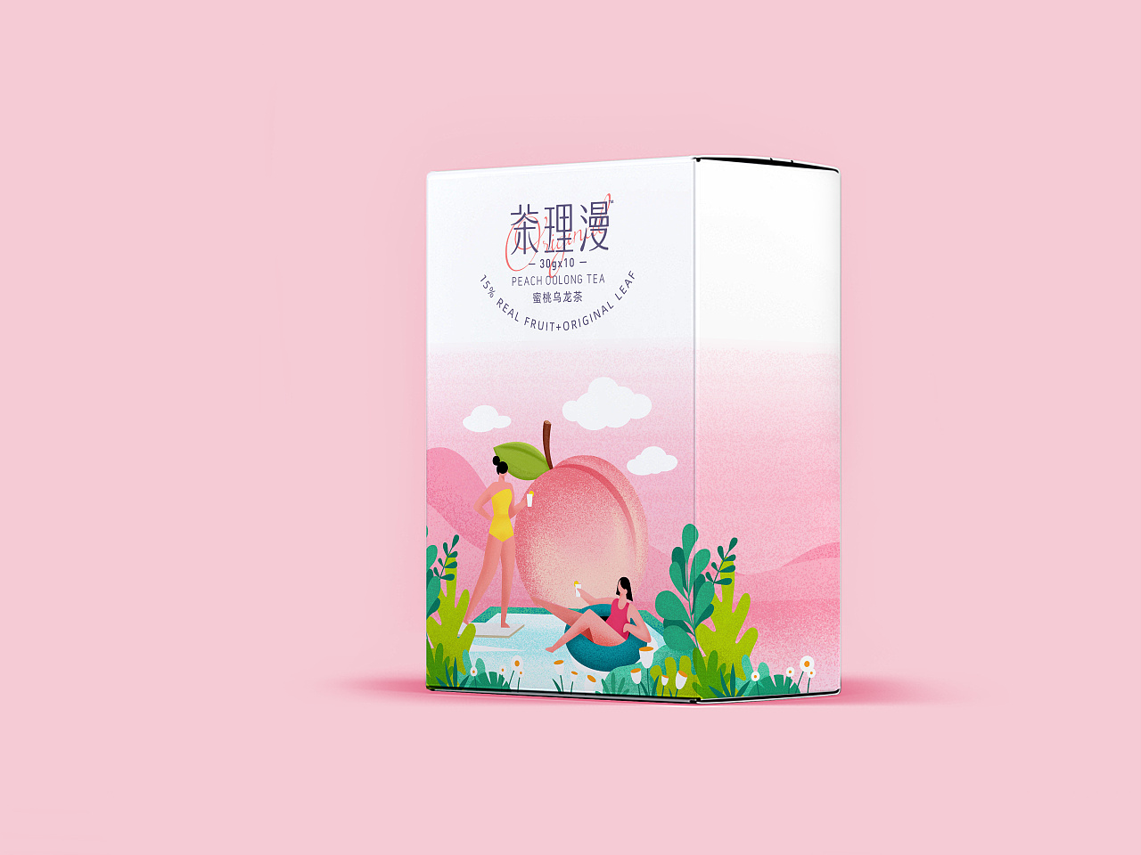 april作品「茶理漫」蜜桃乌龙茶包装设计