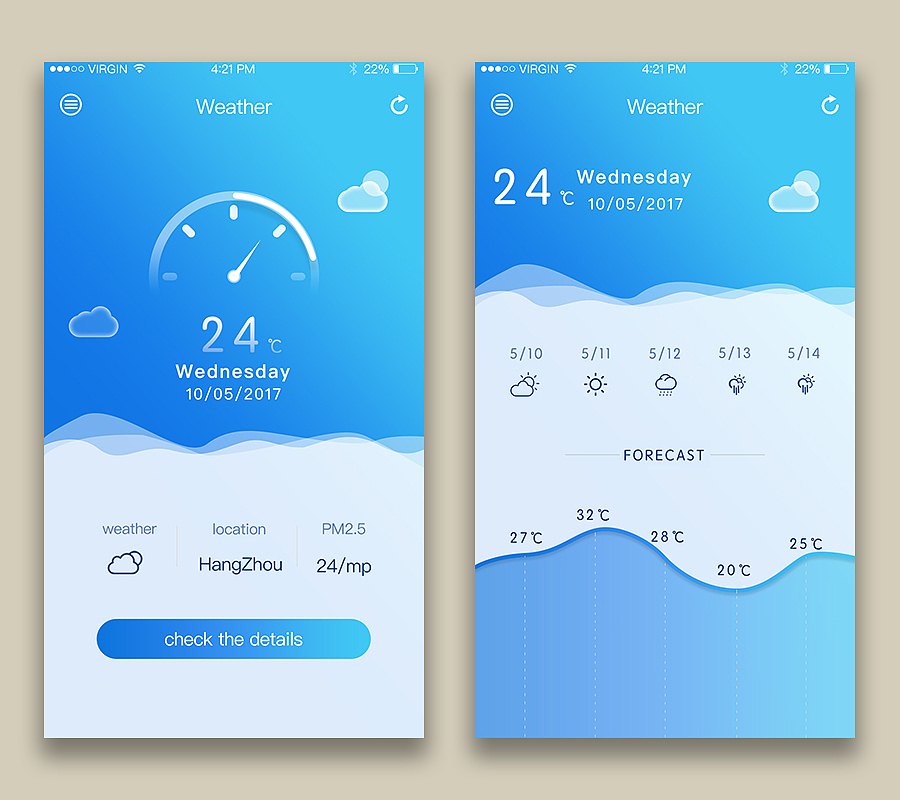天氣預(yù)報(bào)APP（圖ZNzg5NzIxNzI=） - APP界面 - 站酷設(shè)計(jì)師小飛豬zy原創(chuàng)素材 - 站酷ZCOOL