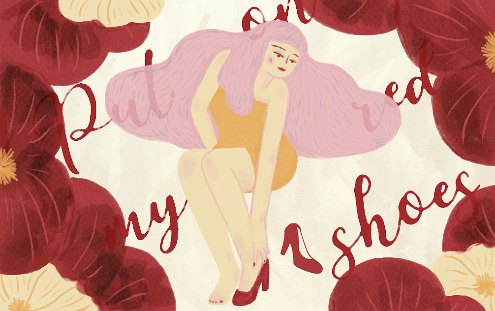 Put on my red shoes（图ZMTI1NTk1ODAw） - 新锐潮流插画 - 站酷设计师Zoe旭原创素材 - 站酷ZCOOL